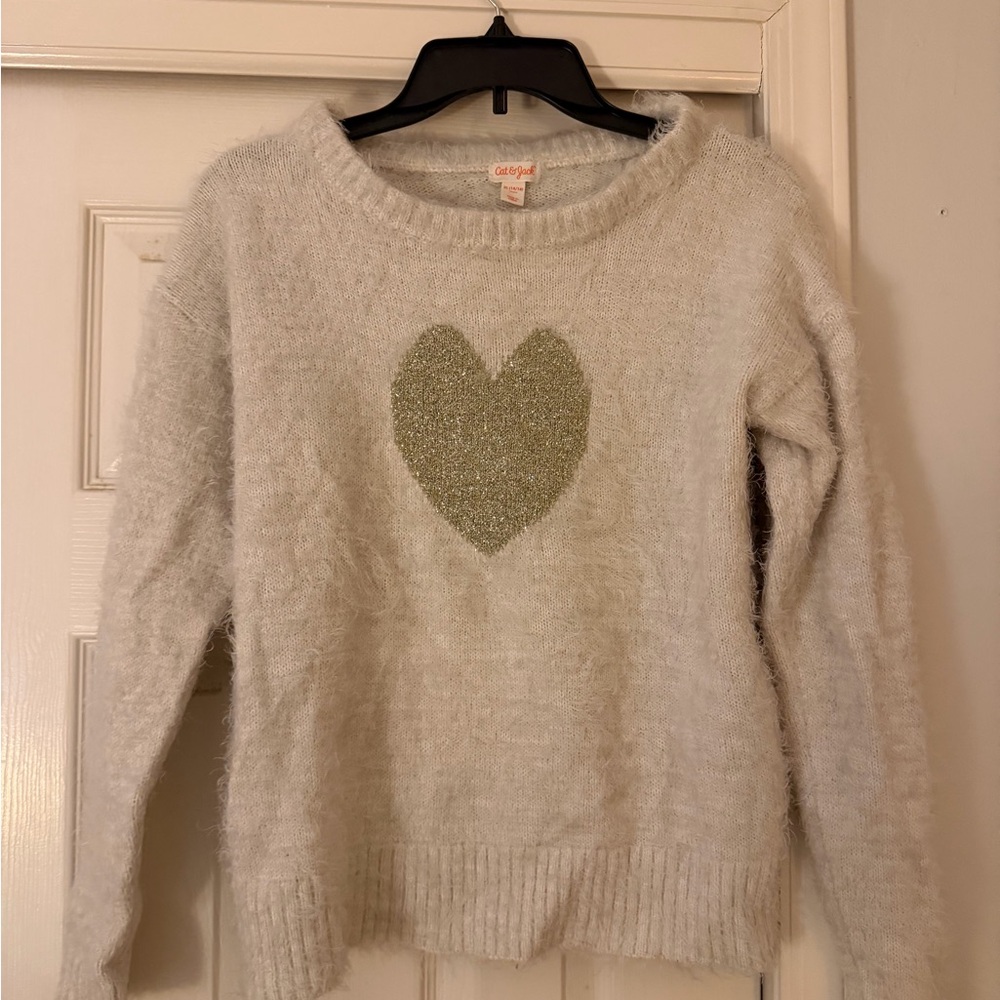 Cat & Jack Cream Sweater with Heart